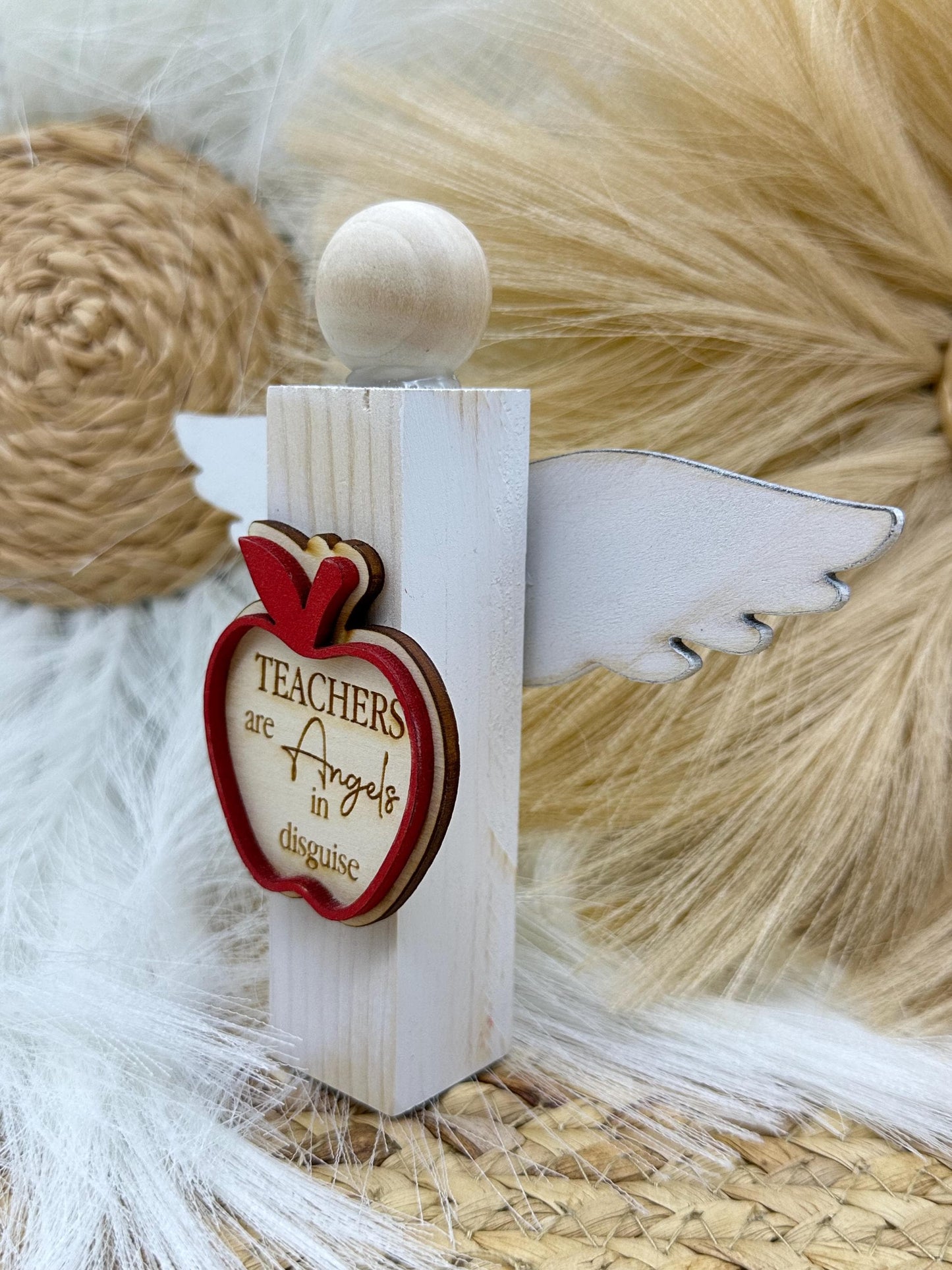 Engraved Wood Angel - Teacher Appreciation Gift - Classroom Decor