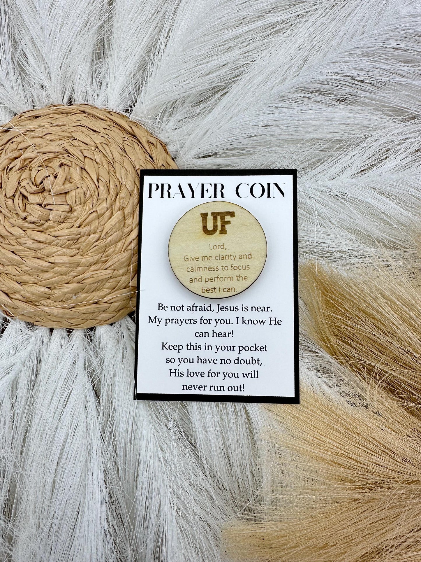 Wood Engraved College Prayer Token: Be Not Afraid Send-Off Gift