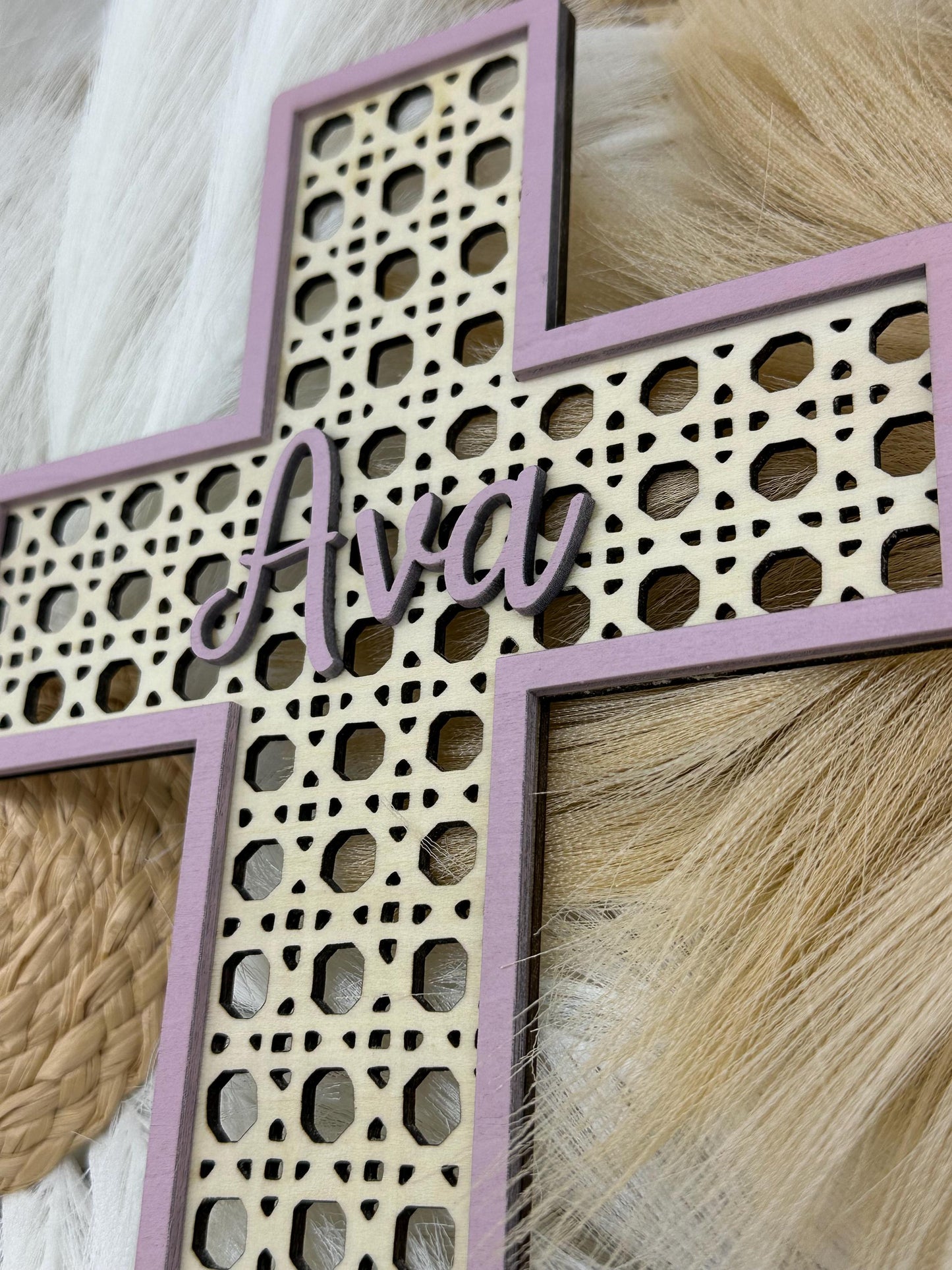 Personalized Rattan Cross