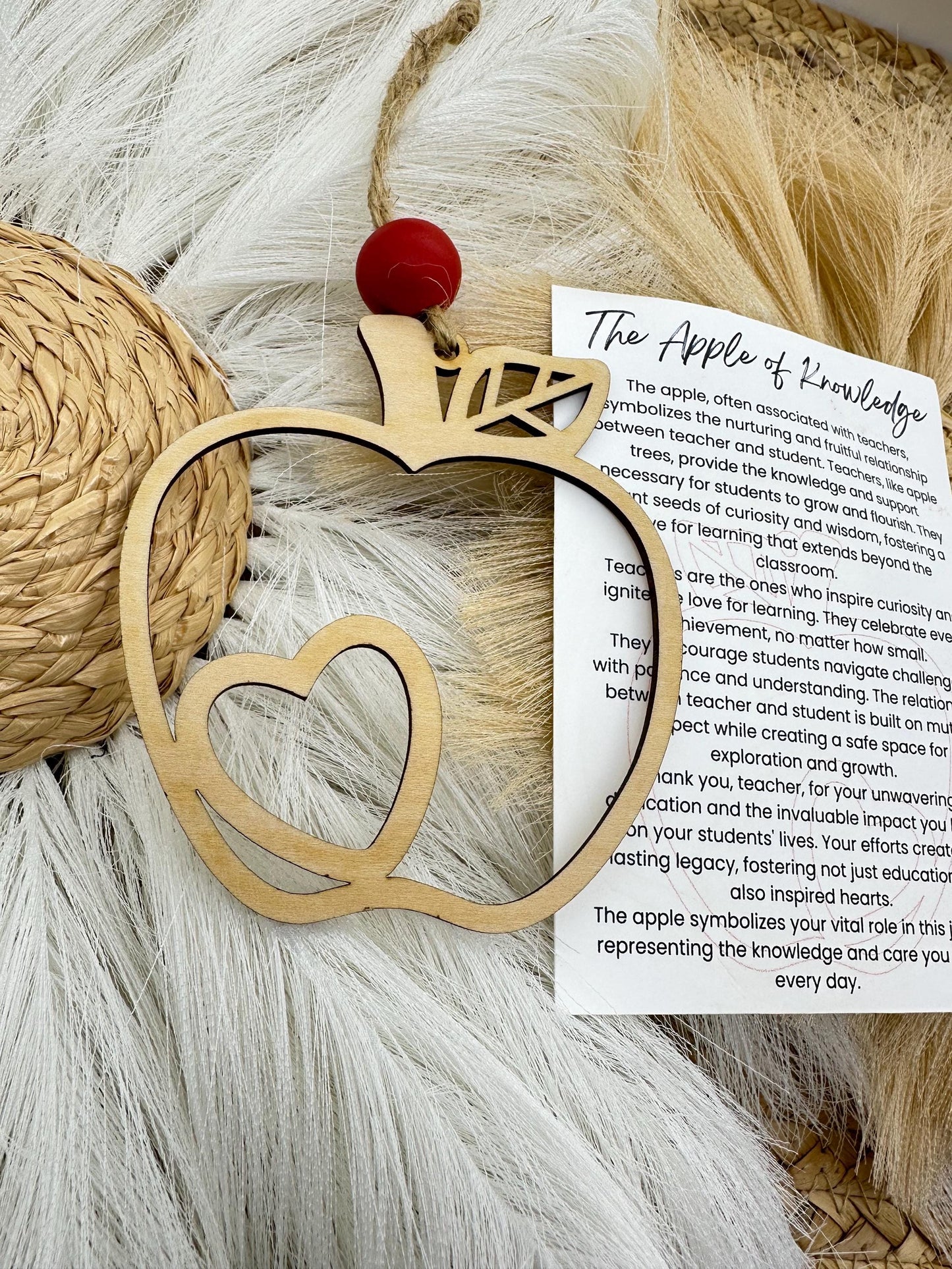 Teacher Appreciation Gift: Apple Ornament with Heart