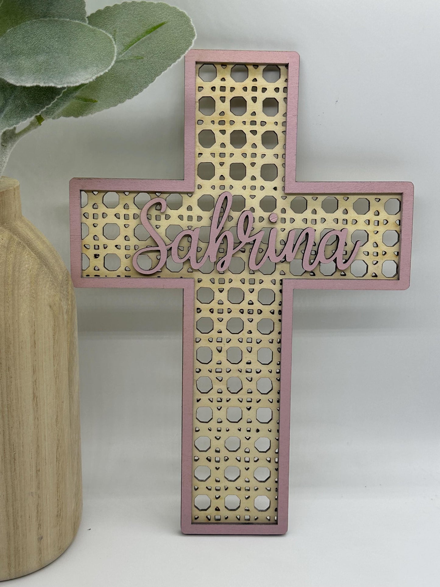 Personalized Rattan Cross