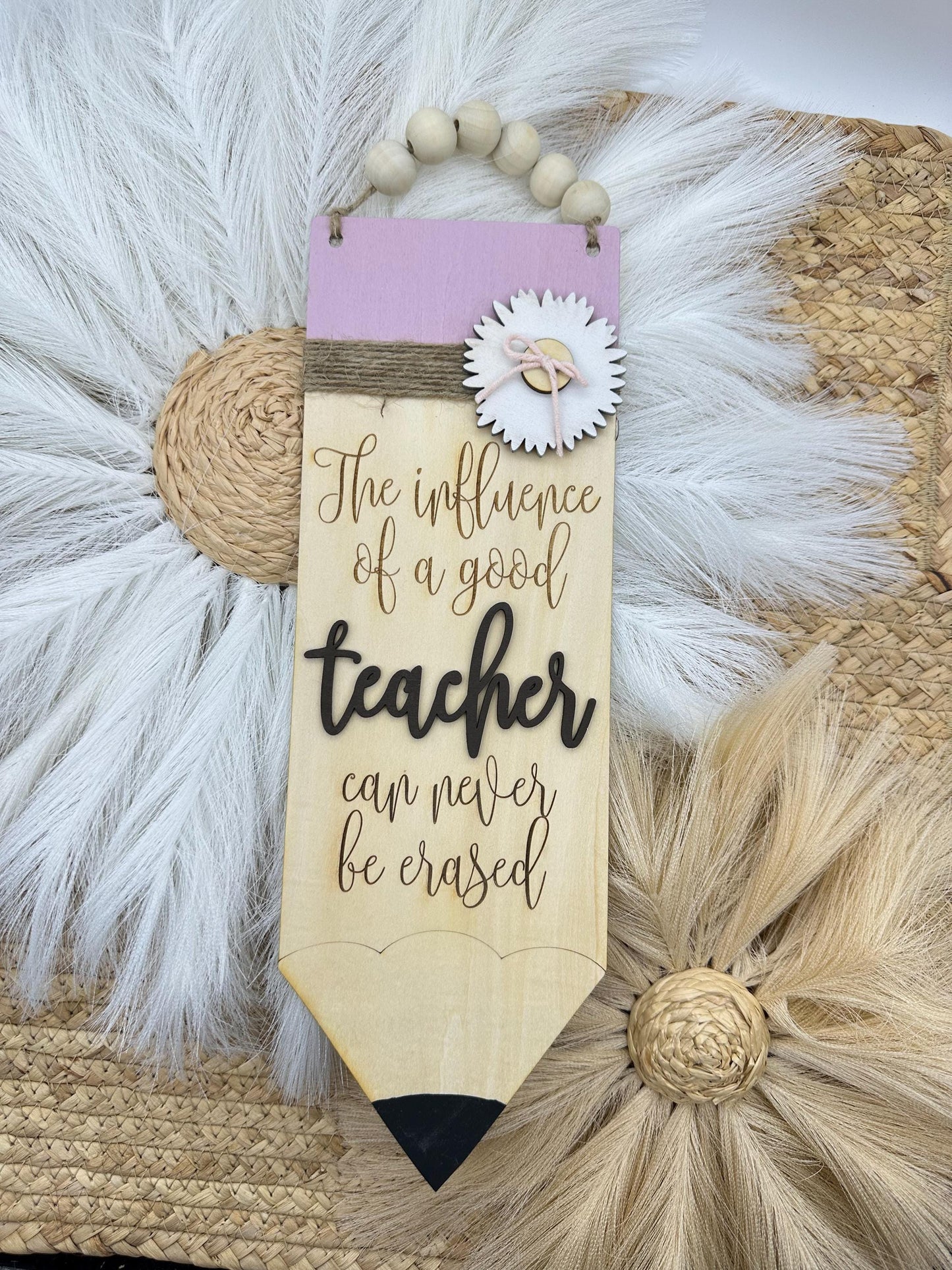 Boho Pencil Door Sign: Teacher Gift