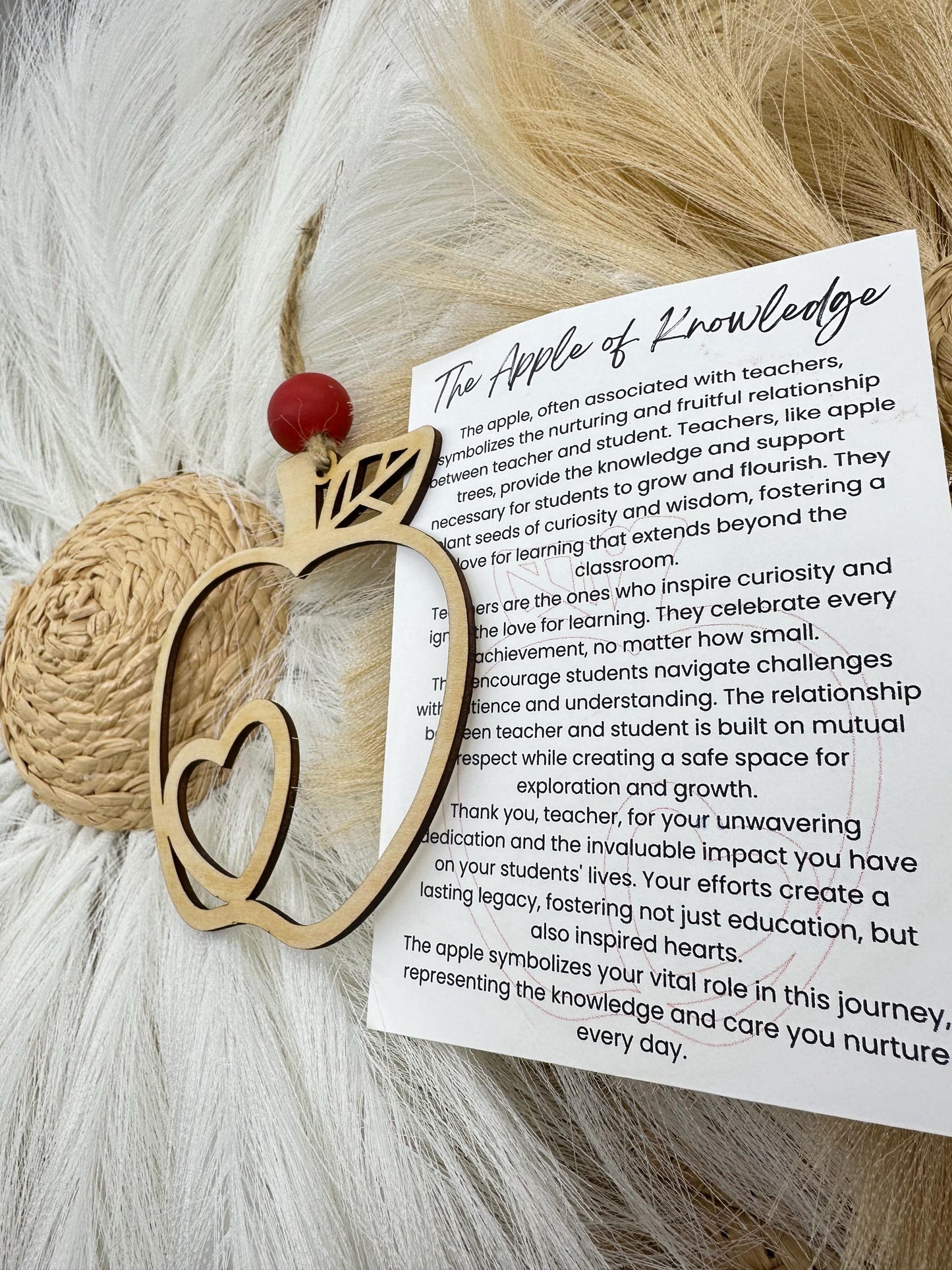 Teacher Appreciation Gift: Apple Ornament with Heart
