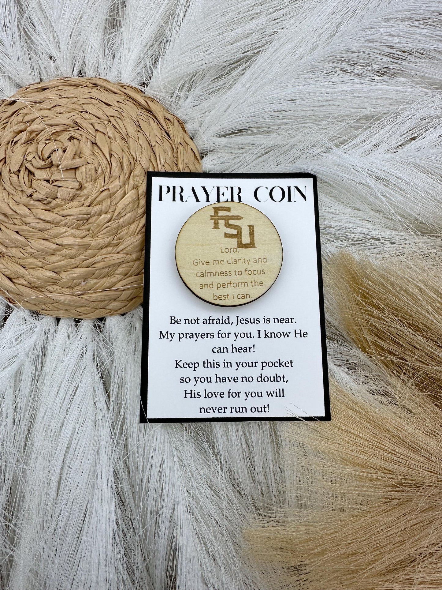 Wood Engraved College Prayer Token: Be Not Afraid Send-Off Gift