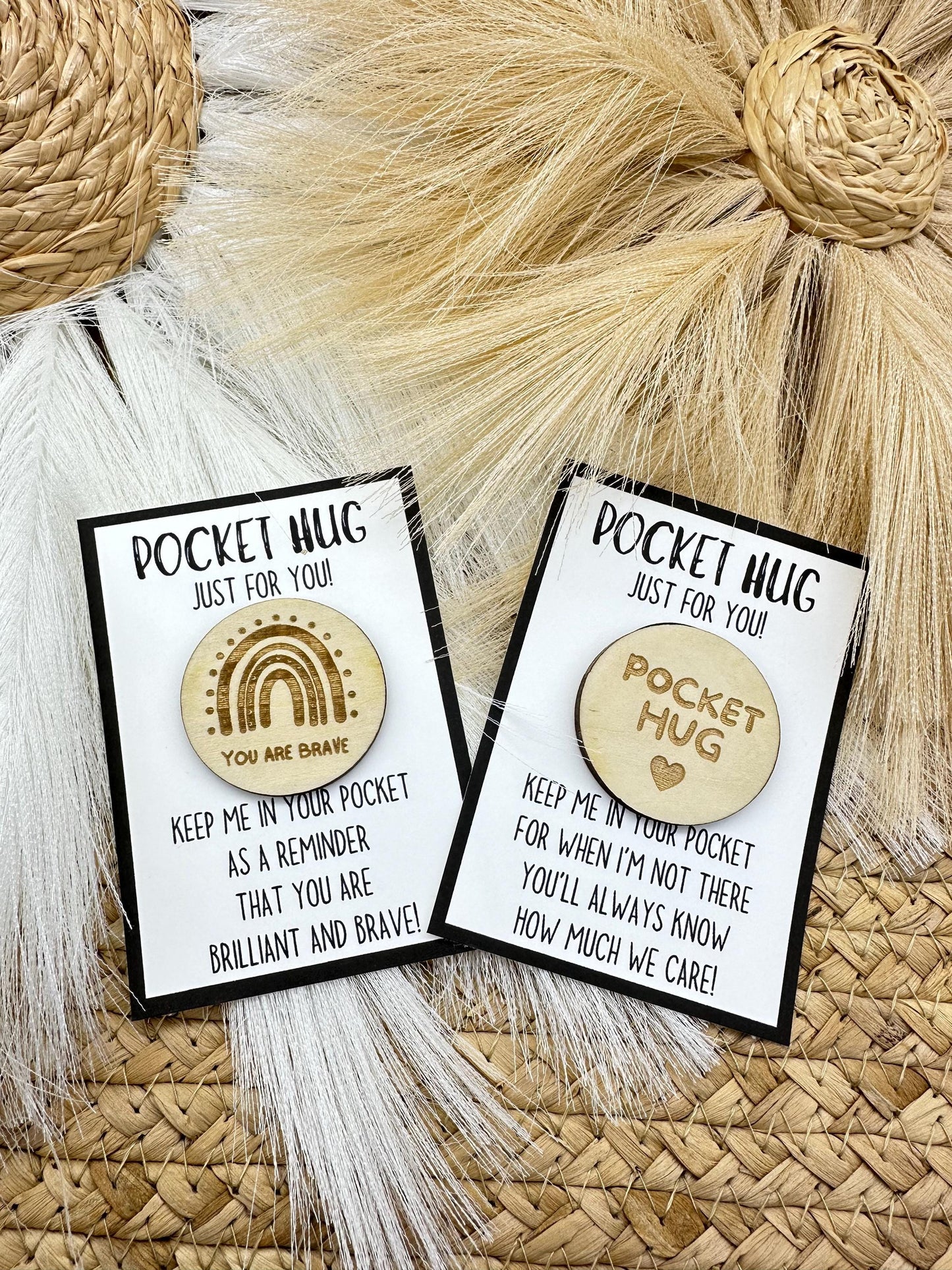 Wooden Pocket Hug - Back to School Gift - Good Luck Charm