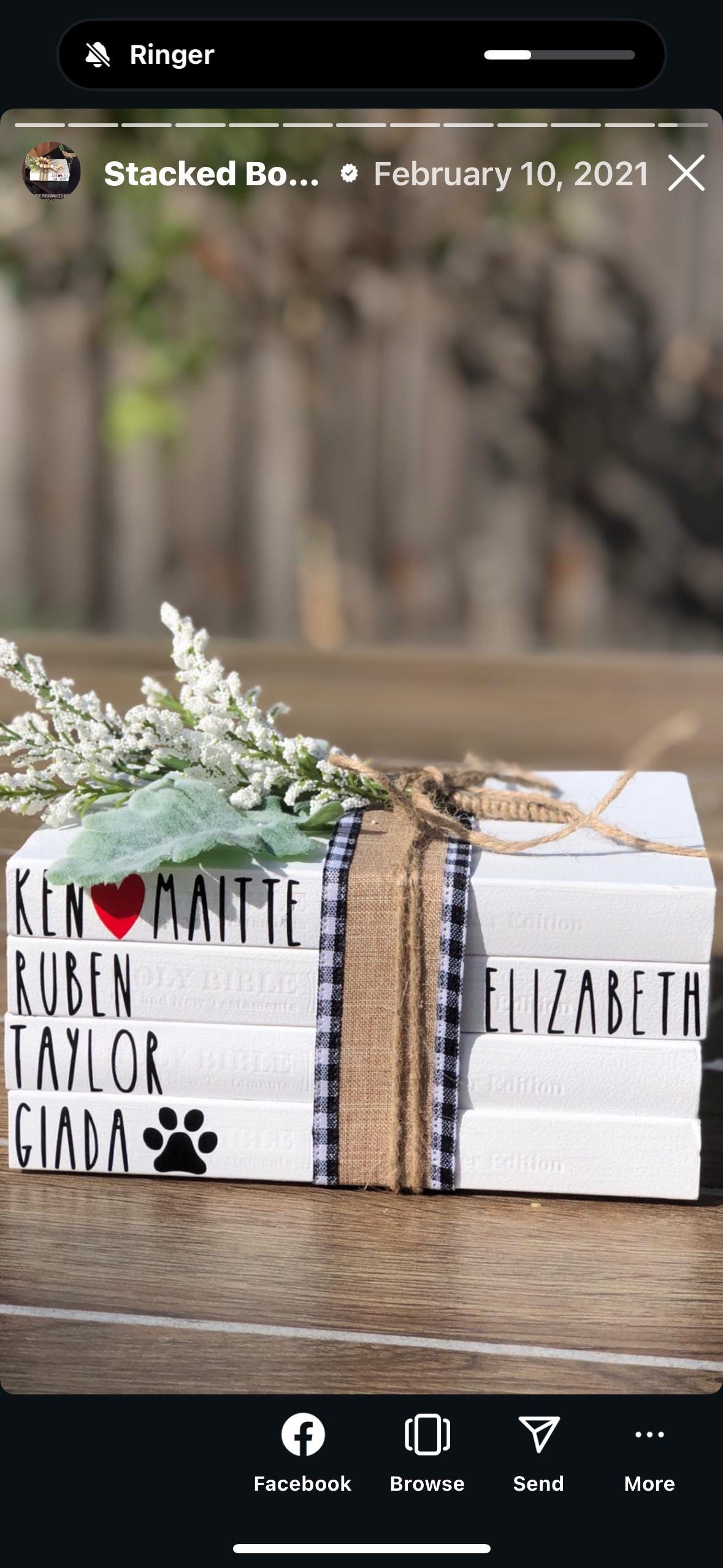 Personalized Family Bible Book Stack: Farmhouse Decor, Custom Names & Dates