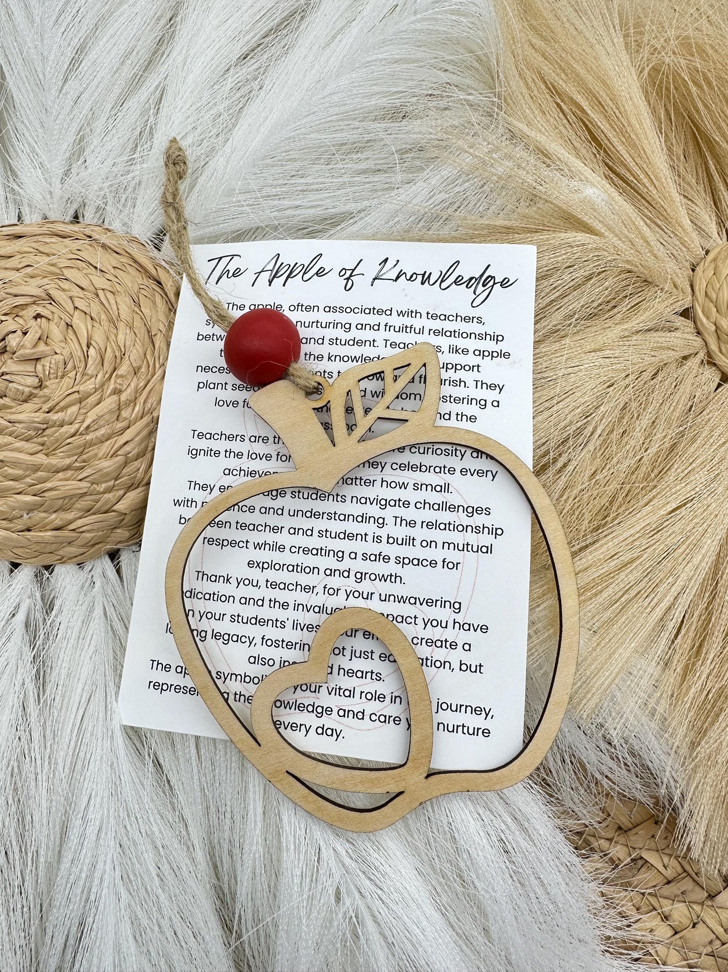 Teacher Appreciation Gift: Apple Ornament with Heart