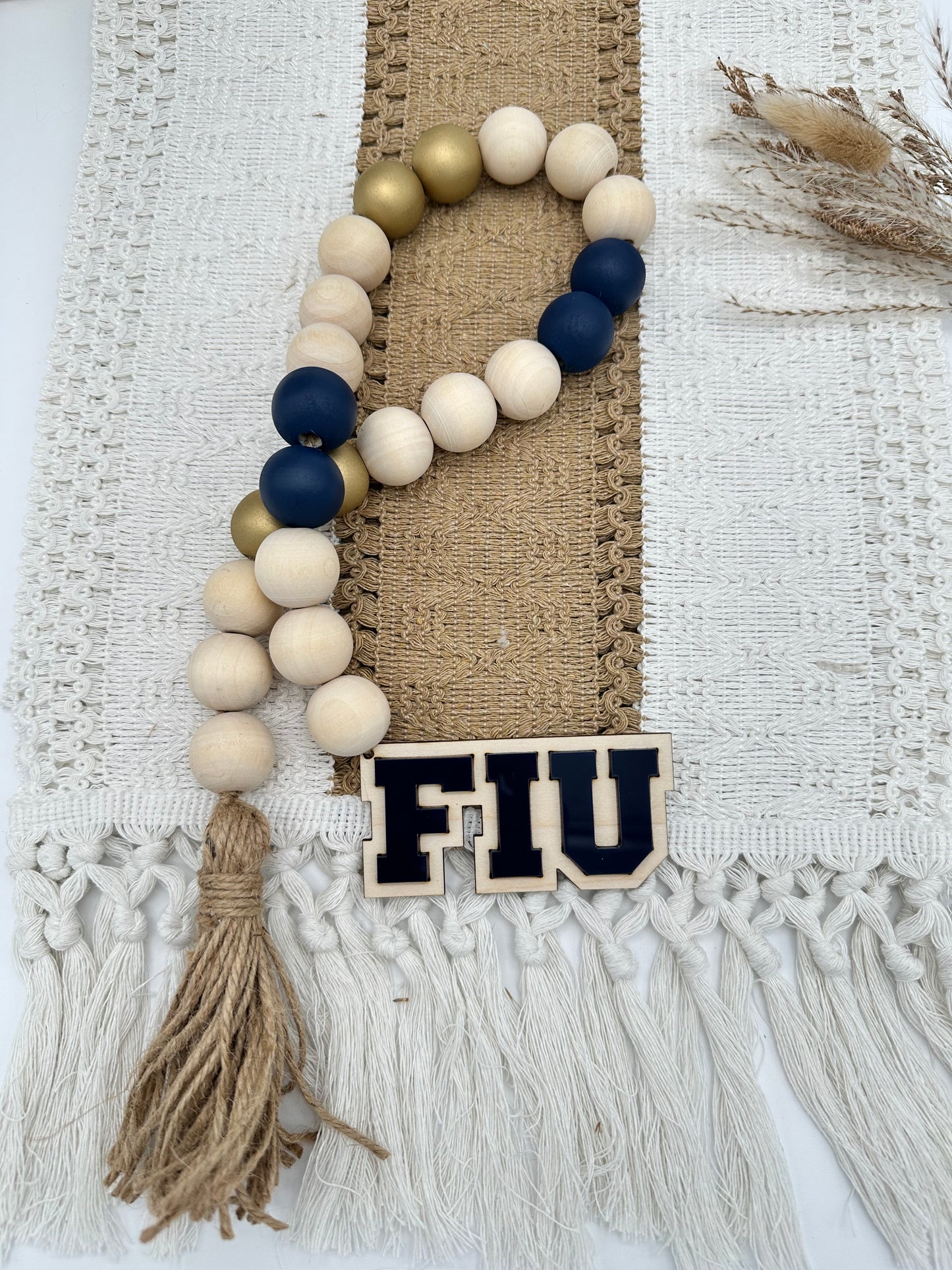 College Spirit Wood Bead Garland