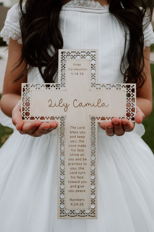 Personalized Bible Verse Rattan Cross