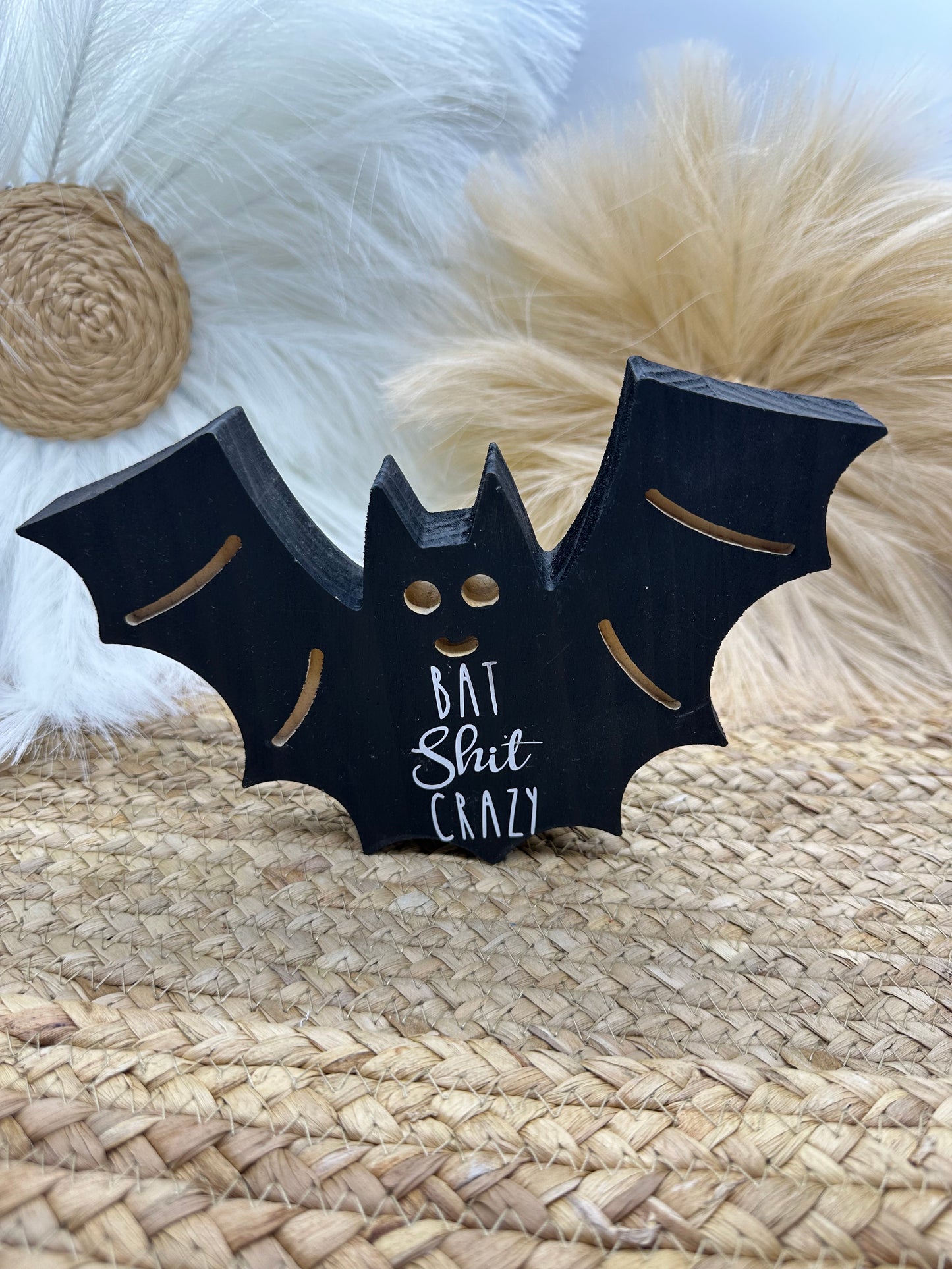 Halloween Wood Bat Home Decor