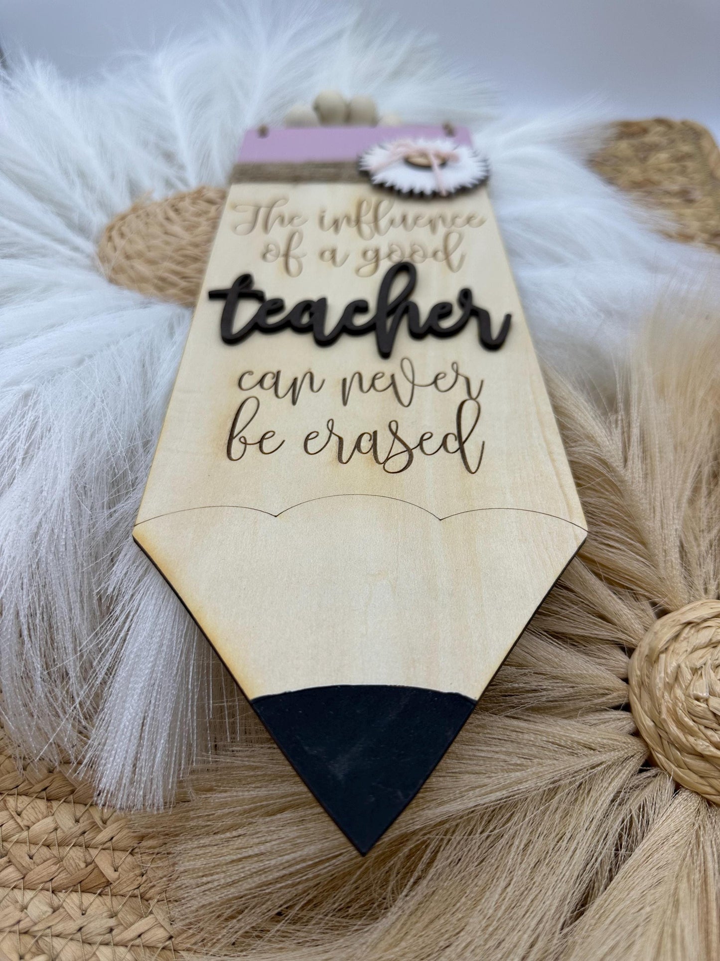 Boho Pencil Door Sign: Teacher Gift
