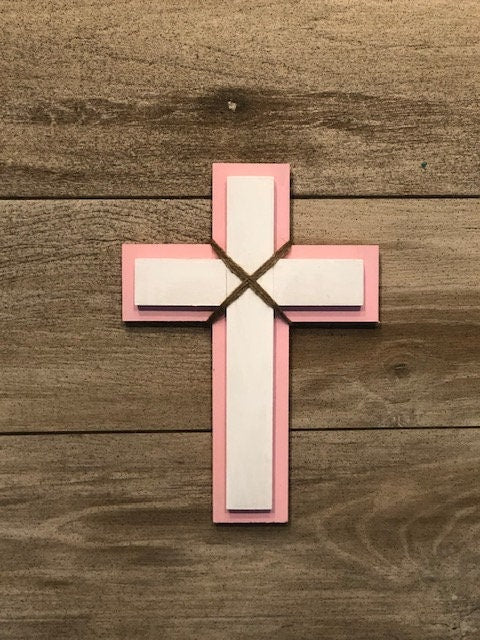 Personalized Wood Wall Cross: Baptism, First Communion, Nursery Decor