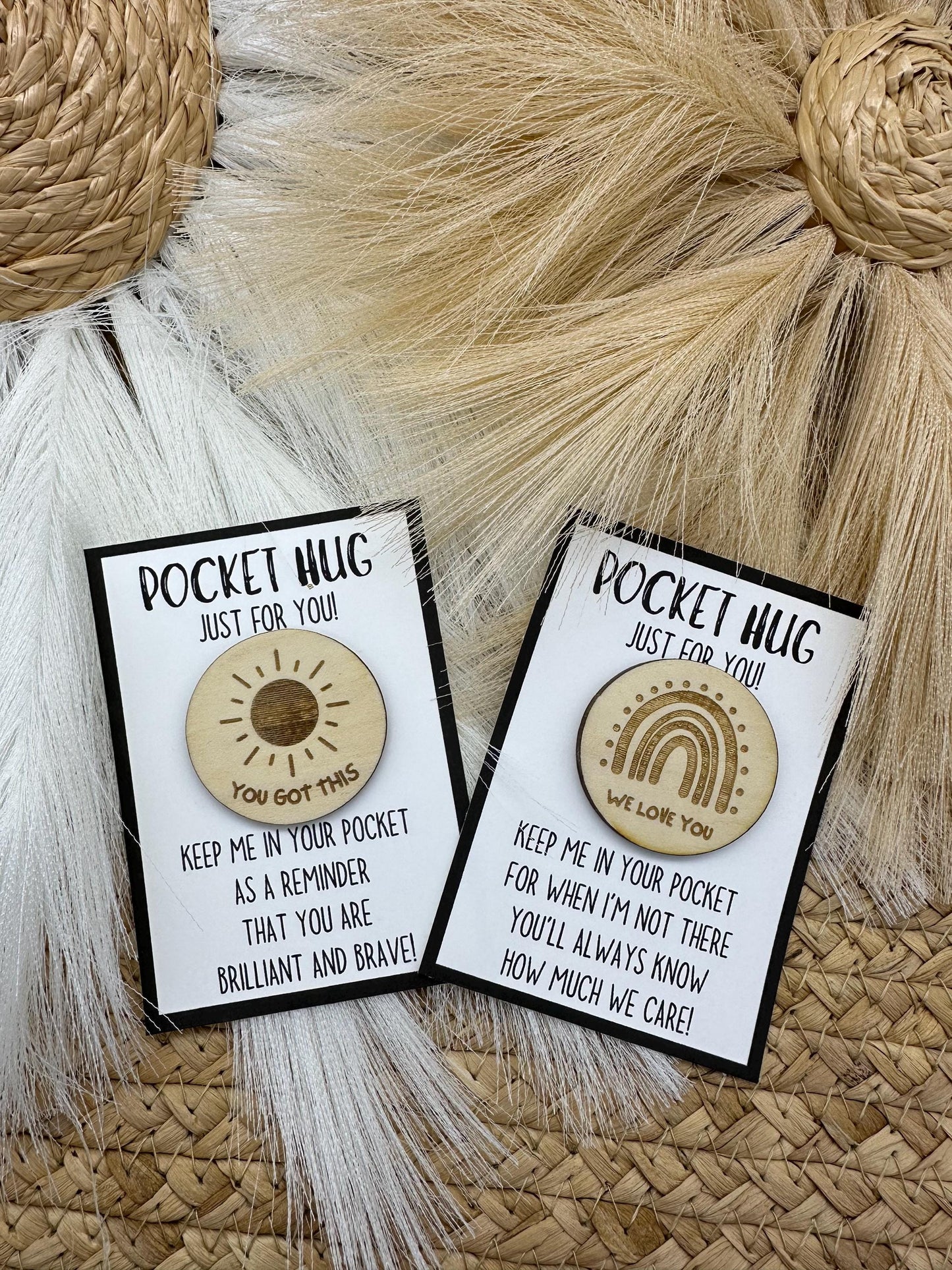Wooden Pocket Hug - Back to School Gift - Good Luck Charm