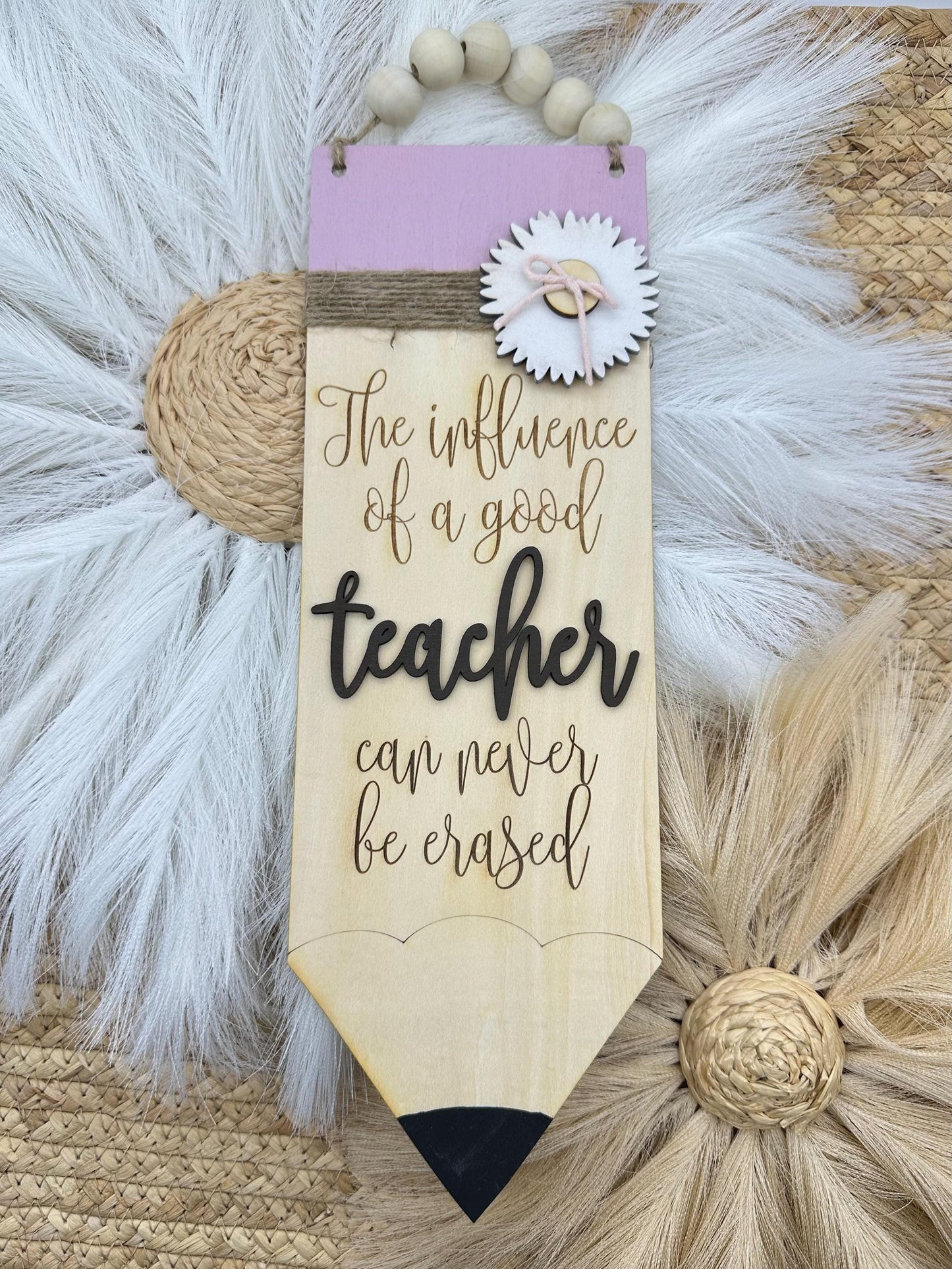 Boho Pencil Door Sign: Teacher Gift