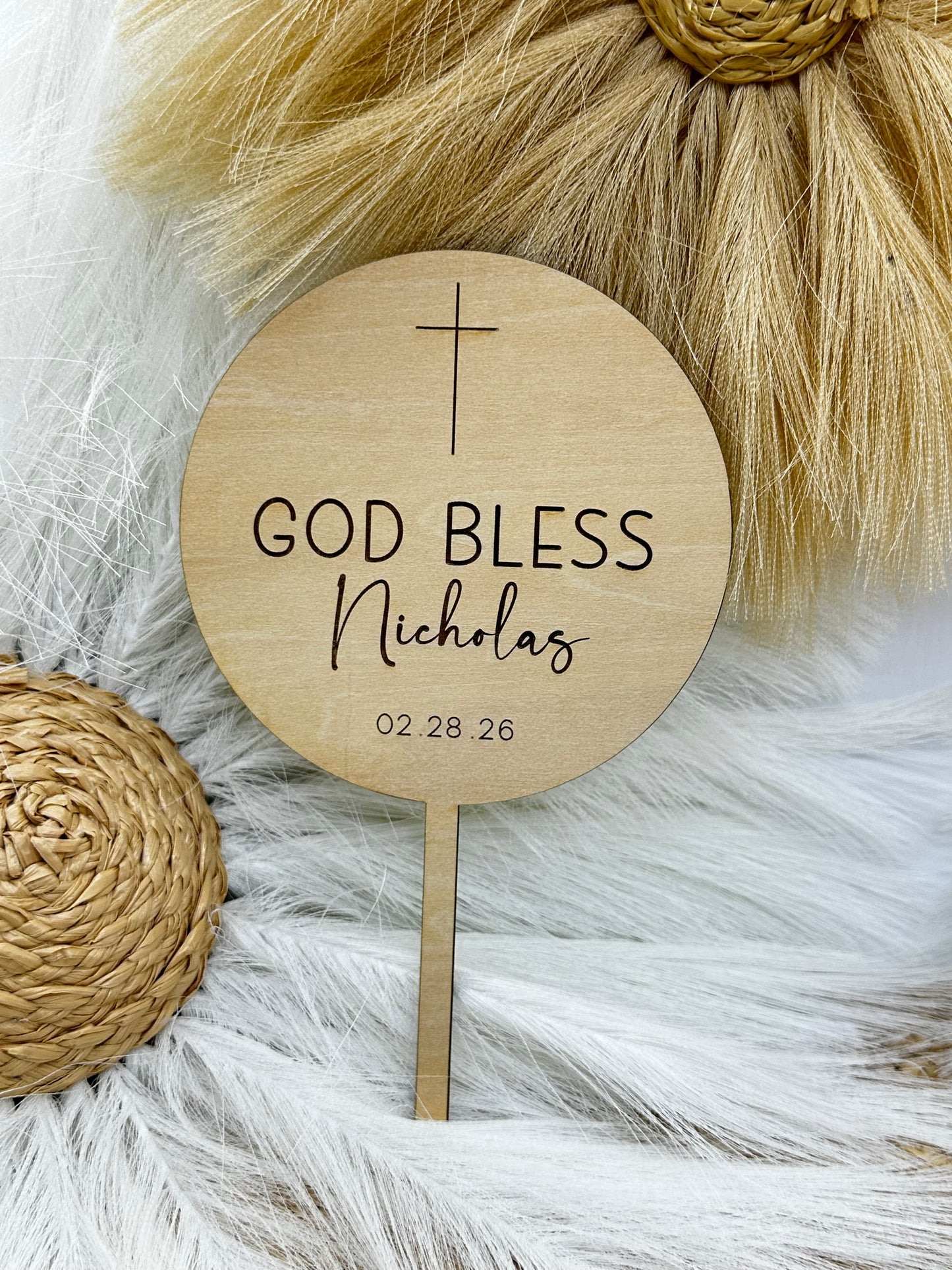 Personalized Round Cake Topper