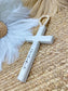Rustic White Cross to honor strength and gratitude.