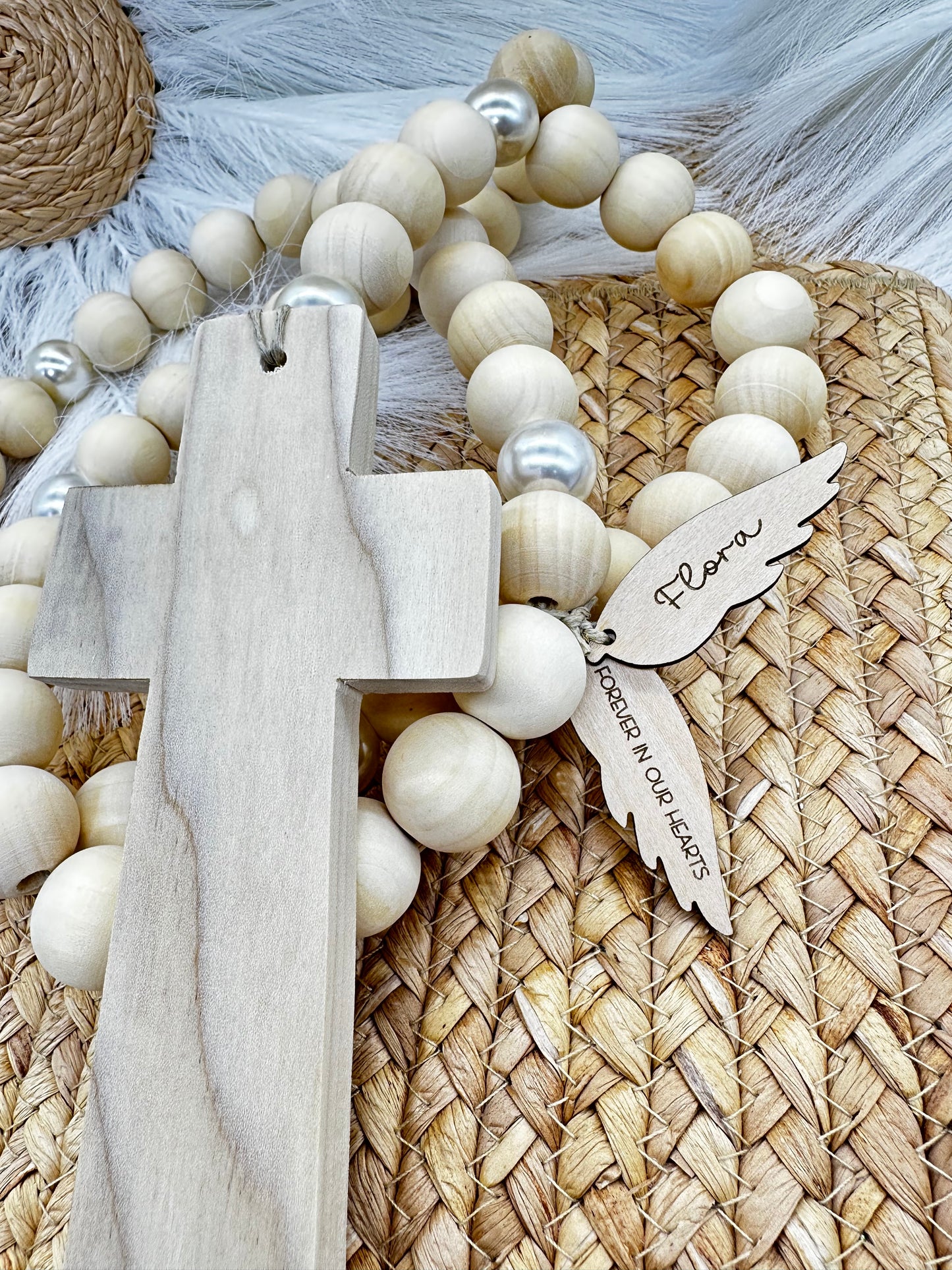 Full Wood & Pearl Rosary