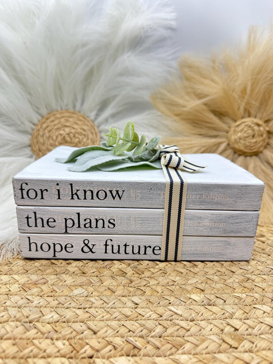 Jeremiah 29:11 Bible Stacks | Custom Books | Decorating Books | Book Stacks | Decorative Book Set | Farmhouse Books | Farmhouse Decor