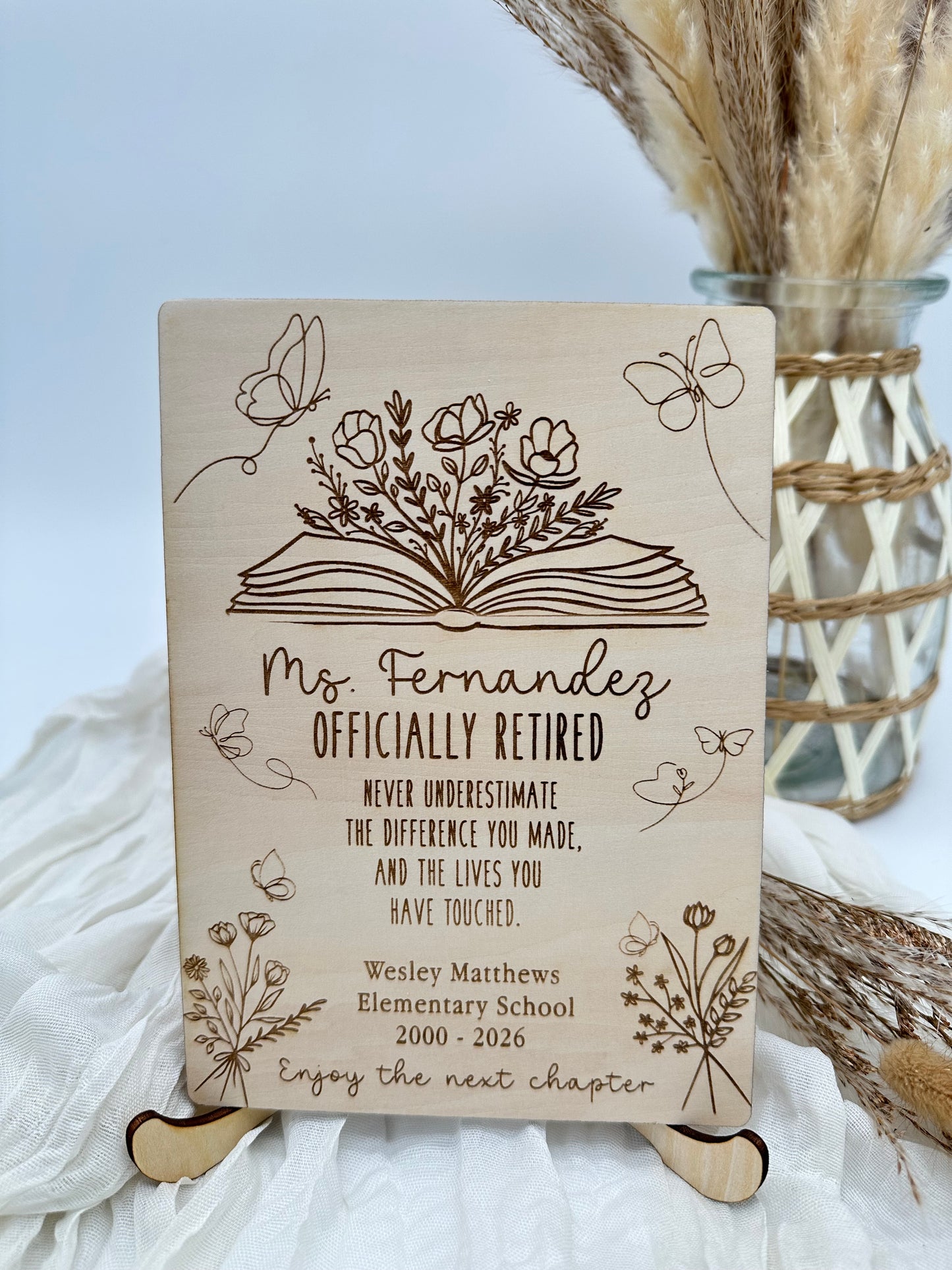 Personalized Teacher Retirement Gift Sign