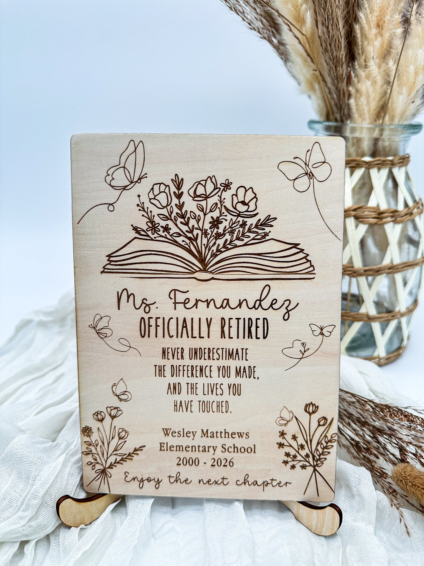 Personalized Teacher Retirement Gift Sign