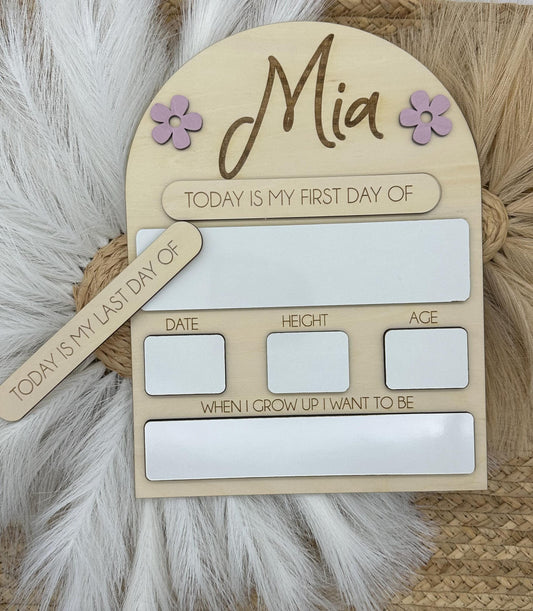Personalized Back to School Sign: First & Last Day Keepsake