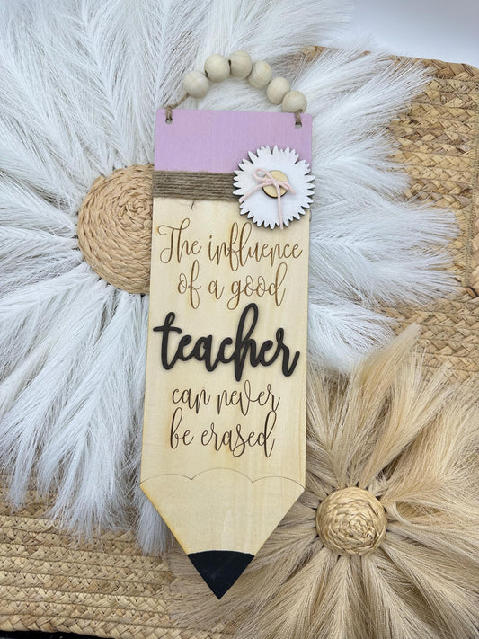 Boho Pencil Door Sign: Teacher Gift