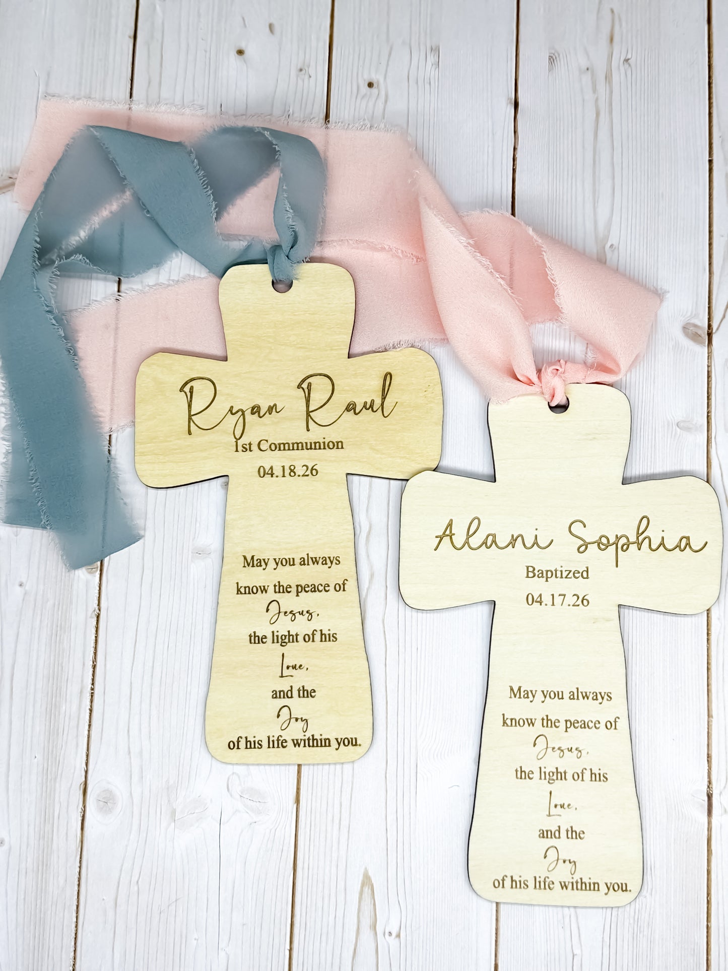 Personalized Sacrament Cross Ornament