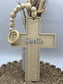 Personalized Beaded Hanging Cross: Engraved Name, Baptism Gift
