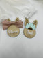 Personalized Easter Bunny Basket Tag with Name, Boy Bunny Tag with Baseball Cap, Custom Easter Basket Name Tag, Wooden Bunny Tag for Kids Easter Gift