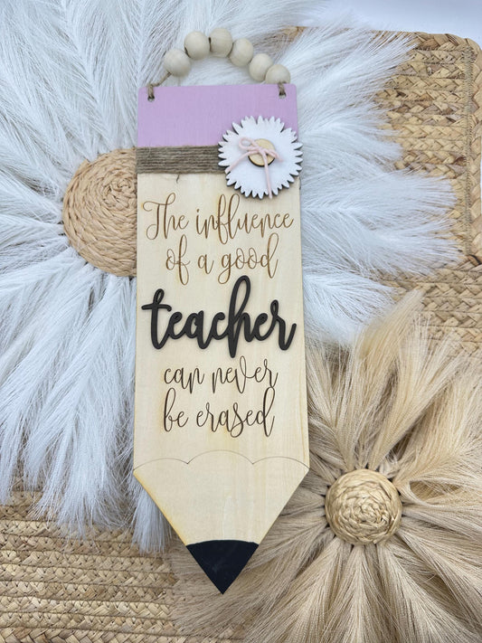 Boho Pencil Door Sign: Teacher Gift