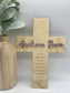 Personalized Olive Branch Wood Cross: Baptism, First Communion Gift