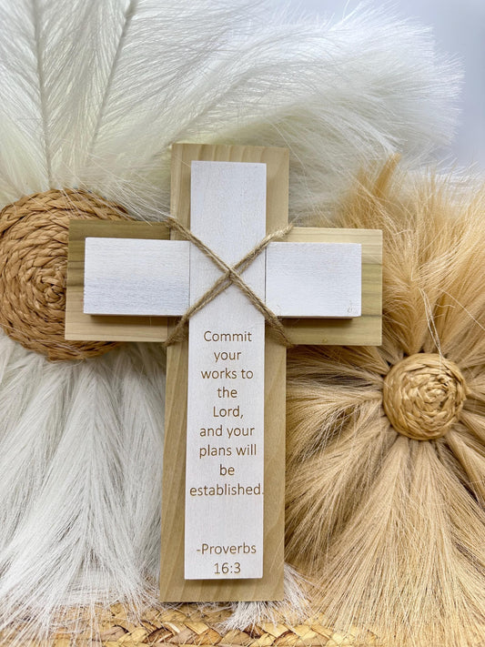 Personalized Wood Wall Cross: Baptism, First Communion, Nursery Decor