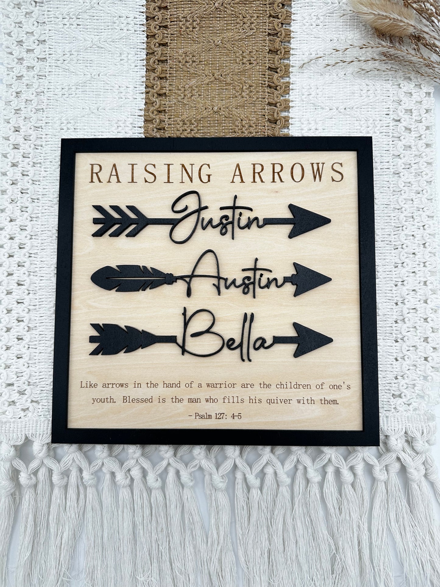 Raising Arrows Personalized Wood Sign
