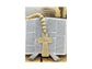 Personalized Wood Bead Hanging Cross: Baptism/Communion Gift