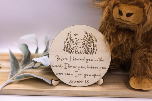 Jeremiah 1:5 Nursery Wood Sign | Christian Baby Room Décor, Scripture Wall Art & Baby Shower Gift