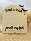 Personalized Halloween Footprint Art Sign: Baby's First Halloween Keepsake