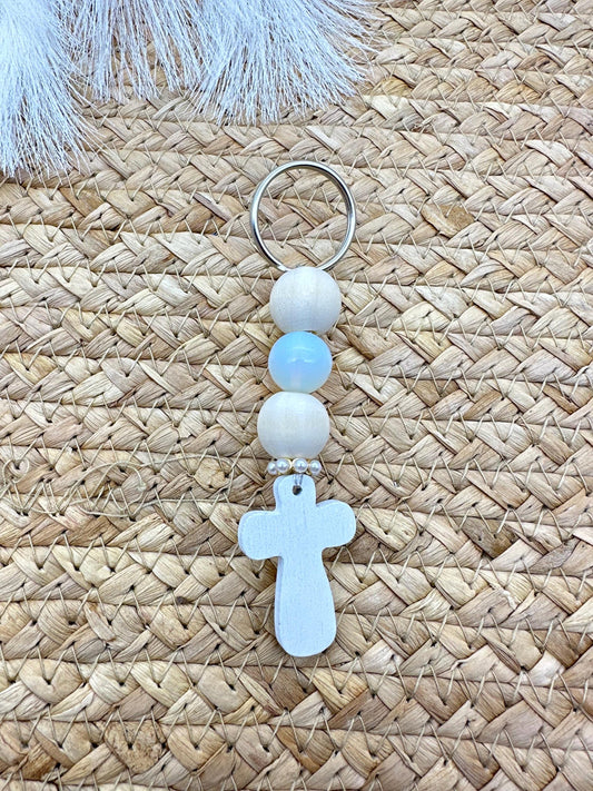 Baptism Favor Key Chains | Beaded Cross Key Chain | Favors | Sacred Gift