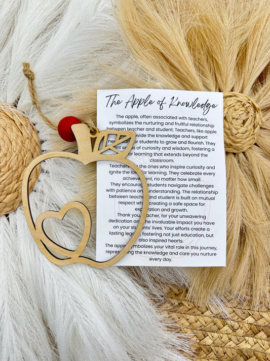 Teacher Appreciation Gift: Apple Ornament with Heart