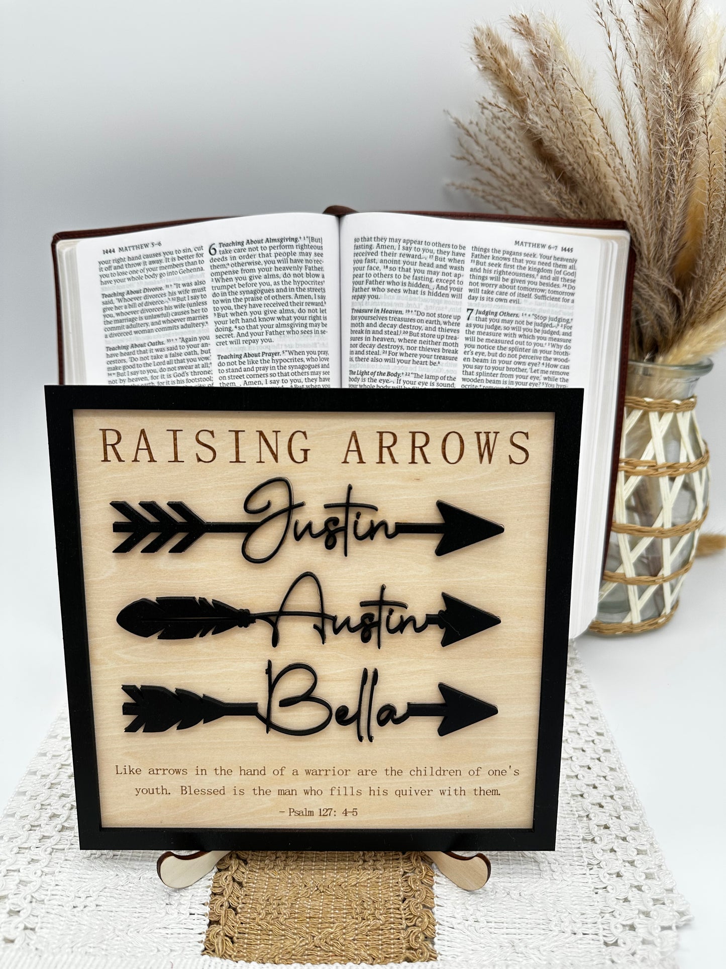 Raising Arrows Personalized Wood Sign