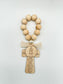 Our Mother Mary Wood Bead Rosary