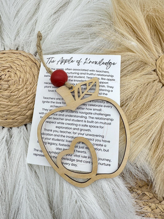 Teacher Appreciation Gift: Apple Ornament with Heart