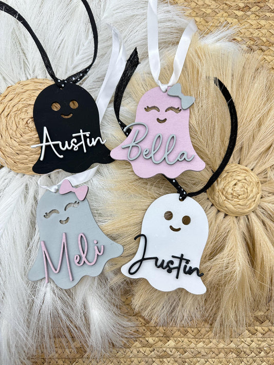 Personalized Wood Boo Basket Tag: Halloween Trick or Treat