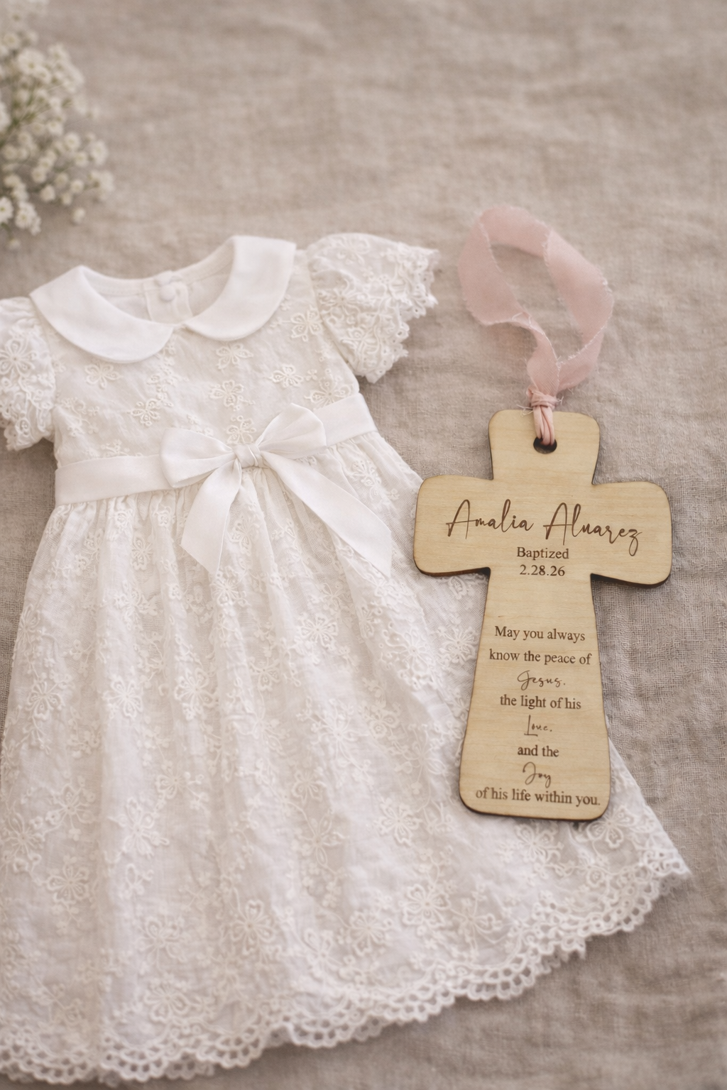 Personalized Sacrament Cross Ornament