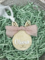 Personalized Easter Bunny Basket Tag with Name, Boy Bunny Tag with Baseball Cap, Custom Easter Basket Name Tag, Wooden Bunny Tag for Kids Easter Gift