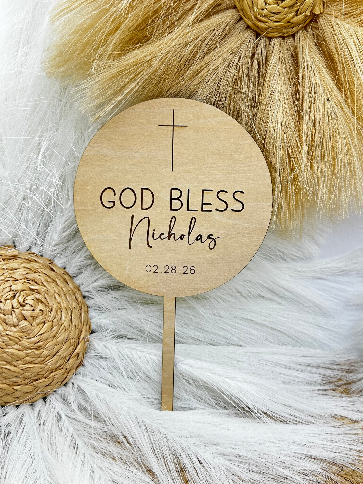 Personalized Round Cake Topper