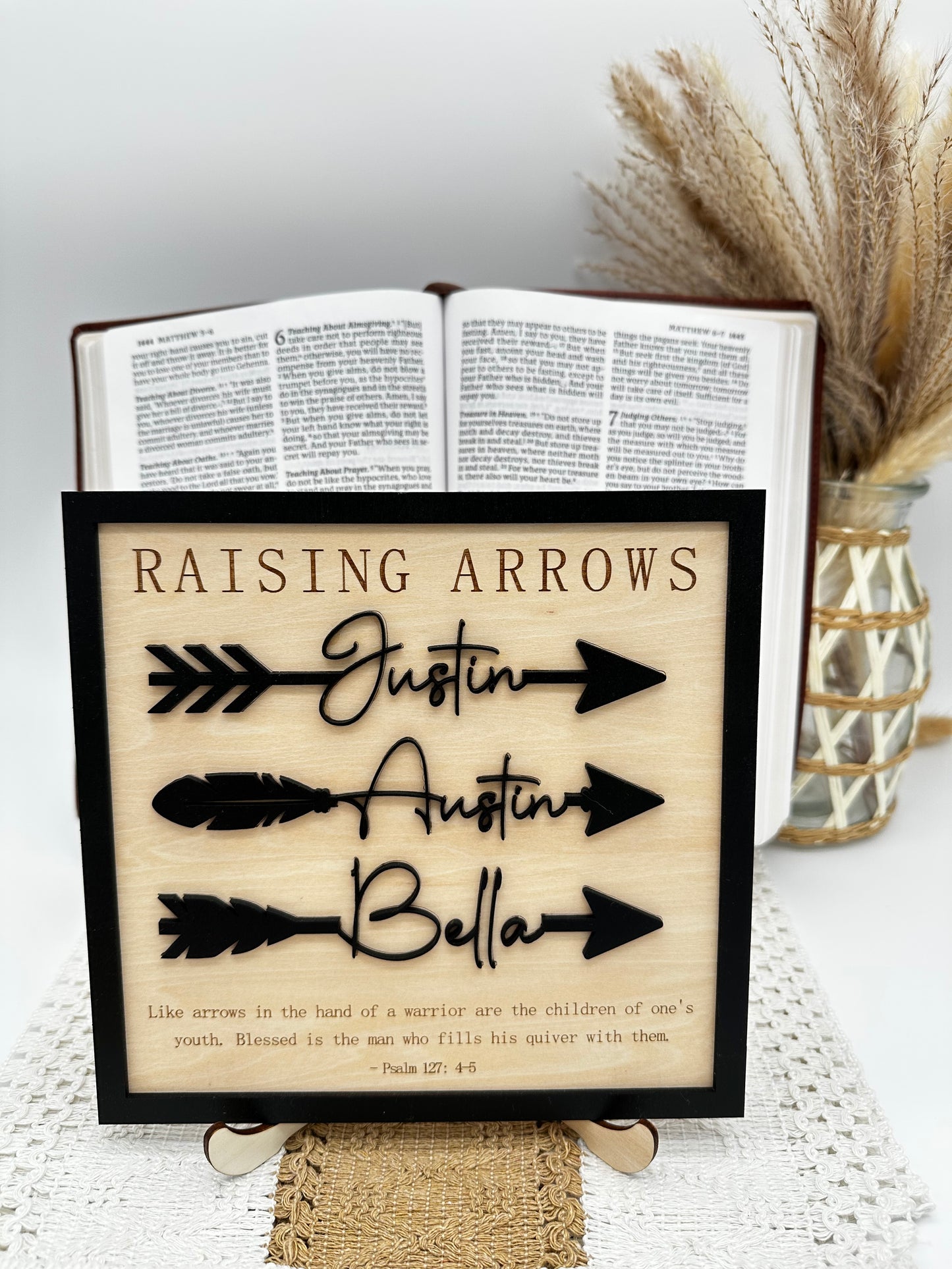 Raising Arrows Personalized Wood Sign