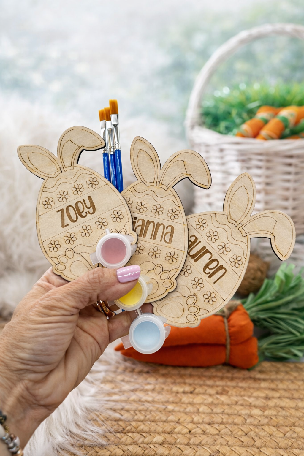 DIY Personalized Egg Painting Kit for Kids | Easter Craft Kit | Custom Name Easter Activity | Christian Easter Gift for Children