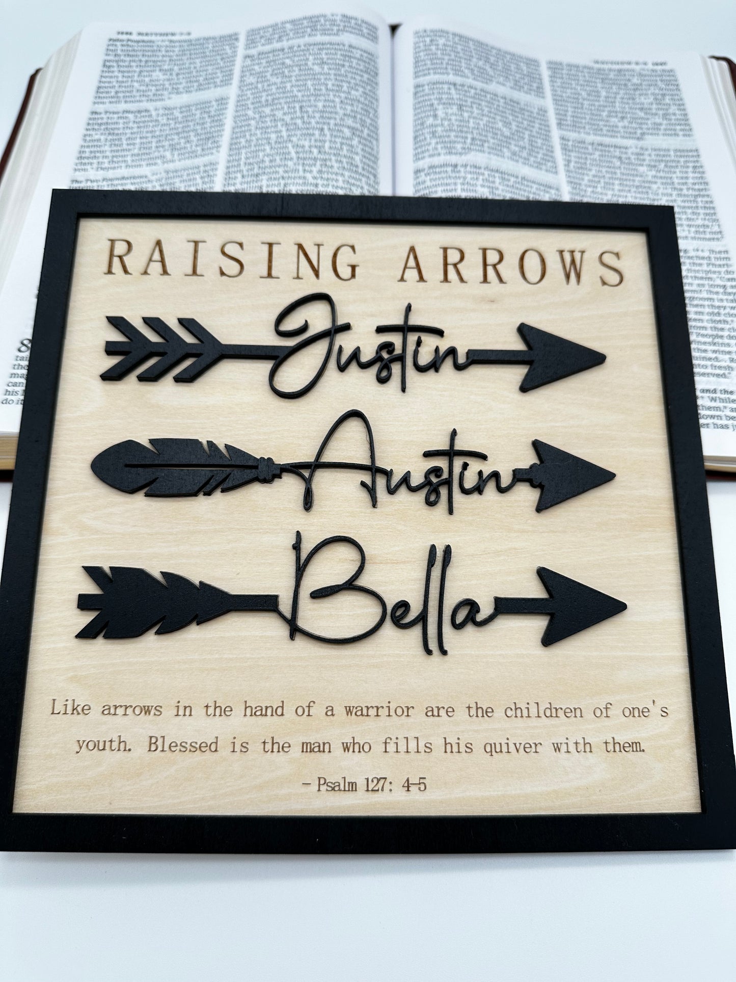 Raising Arrows Personalized Wood Sign