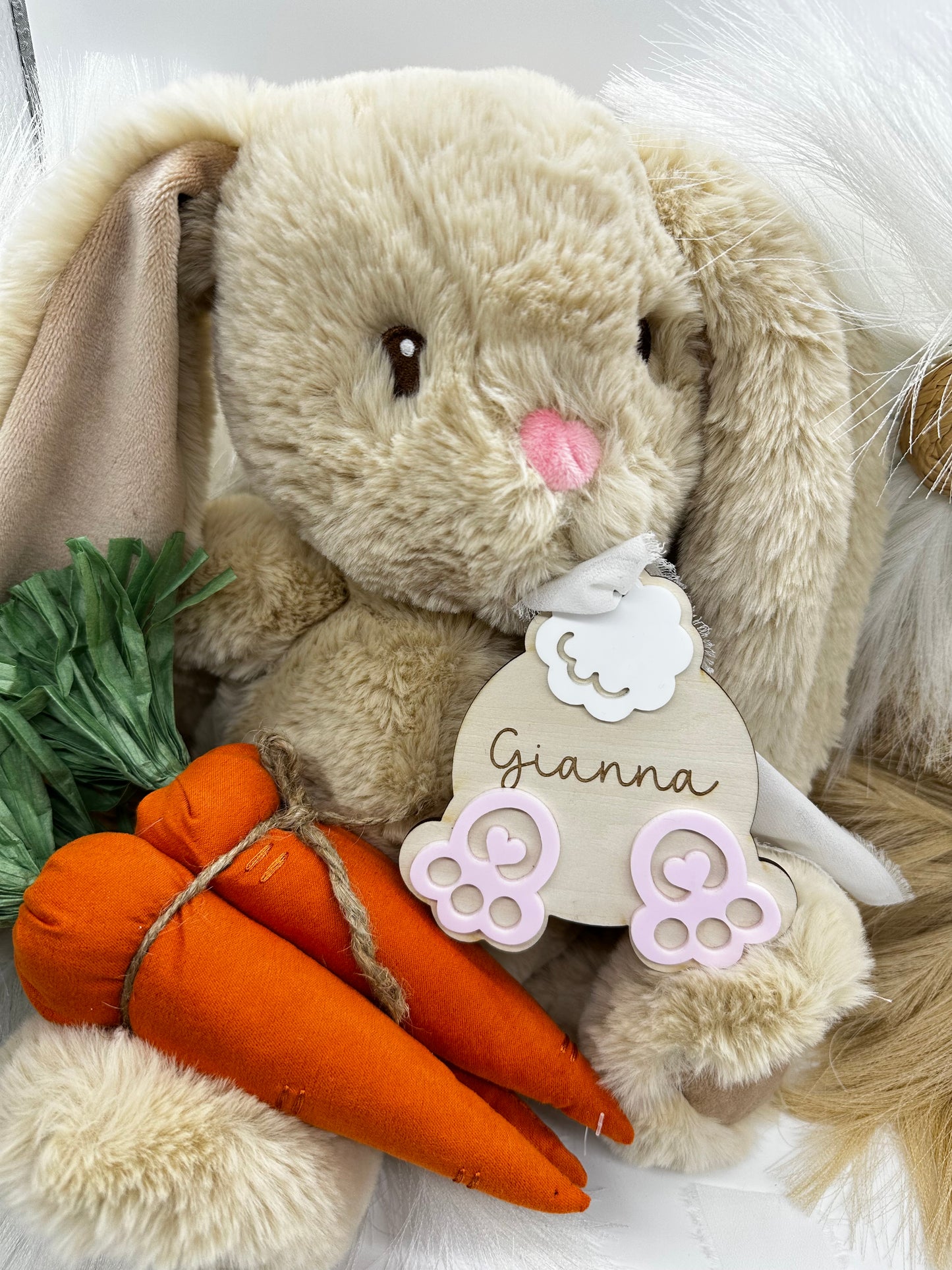 Personalized Bunny Butt Easter Basket Tag | Custom Name Bunny Tag | Baby Easter Basket Name Tag | Easter Keepsake Gift for Kids