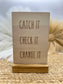 Catch It, Check It, Change It Wood Sign | Motivational Desk Sign, Mindset Reminder, Inspirational Quote Engraved Sign